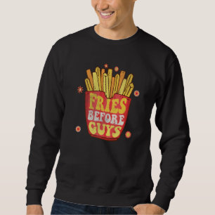 Vintage Heart Love Potato Fries Lover Groovy Valen Sweatshirt