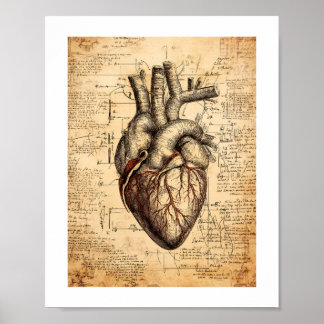 Vintage Heart Print, Value Poster Paper (Matte)