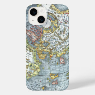 Vintage Heart Shaped Antique World Map Peter Apian Case-Mate iPhone 14 Case
