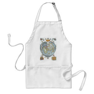 Vintage Heart Shaped Antique World Map Peter Apian Standard Apron