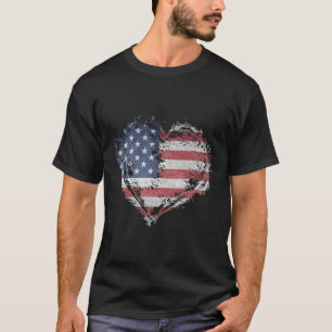 Vintage Heart Shirt American Flag Usa Patriotic 4t