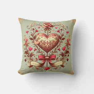 Vintage Heart Valentine's day xoxo Cushion