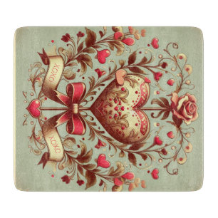 Vintage Heart Valentine's day xoxo Cutting Board