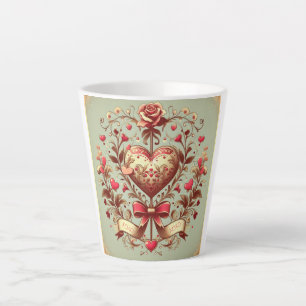 Vintage Heart Valentine's day xoxo Latte Mug