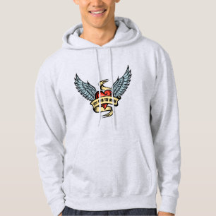 Vintage Heart With Wings Hoodie