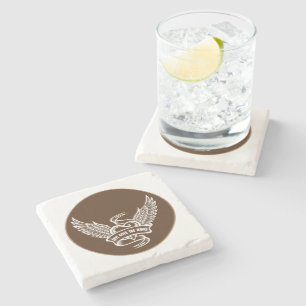 Vintage Heart With Wings, Love Gives You Wings Stone Coaster