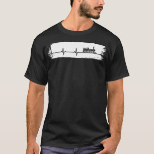 Vintage Heartbeat Train Steam Locomotive engine Tr T-Shirt