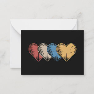 Vintage Hearts Cool Retro Valentines Day Gift Card