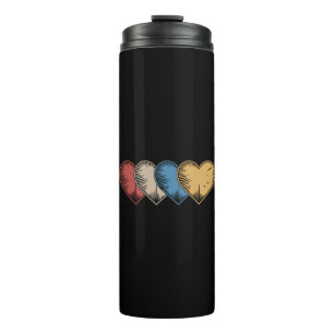 Vintage Hearts Cool Retro Valentines Day Gift Thermal Tumbler