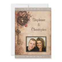 Vintage Hearts Lock and Key Photo Wedding