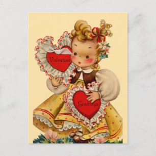 Vintage Hearts Sweetheart Holiday Postcard