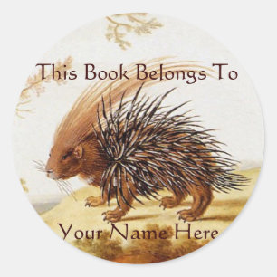 Vintage Hedgehog Sticker