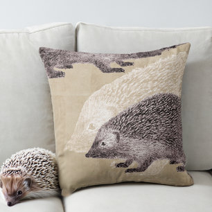 Vintage Hedgehogs Collage Cushion