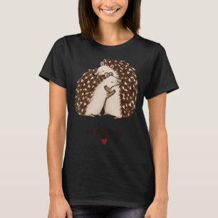 Vintage Hedgehogs Hugging Valentines Day Hedge hug T-Shirt