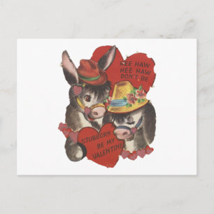 Vintage Hee Haw Donkey Valentine Holiday Postcard