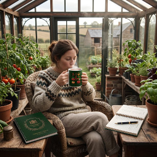 Vintage Heirloom Tomato Botanical Emerald Coffee Mug
