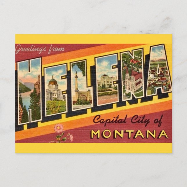 Vintage Helena MT Greeting Postcard (Front)