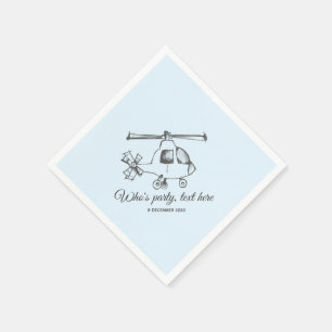 vintage, Helicopter, plane Cocktail Paper Napkins