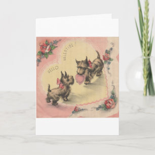 Vintage - Hello, Valentine! Scotties Holiday Card