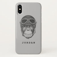 Vintage Helmet Chimpanzee | Add Your Name