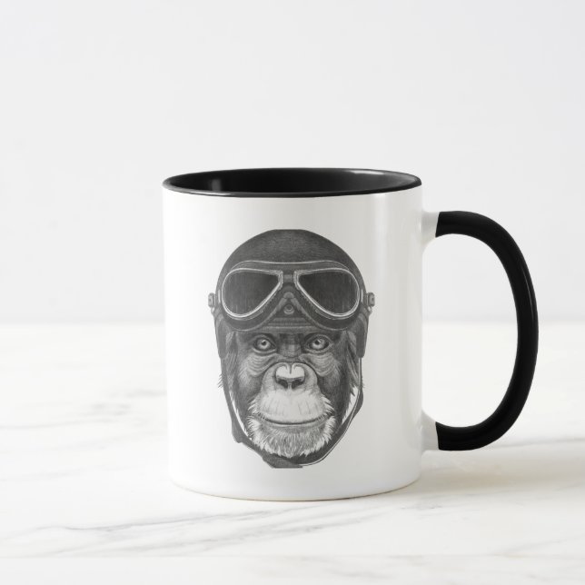 Vintage Helmet Chimpanzee Mug (Right)