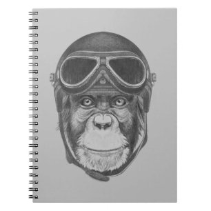 Vintage Helmet Chimpanzee Notebook