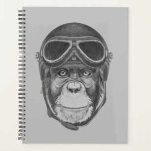 Vintage Helmet Chimpanzee Planner