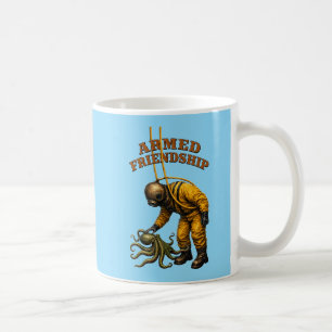 Vintage Helmet Diver Petting a Large Octopus URM Coffee Mug