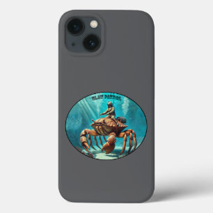 Vintage Helmet Diver Riding a Giant Crab URM iPhone 13 Case