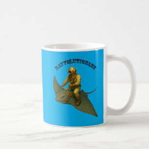 Vintage Helmet Diver Riding a Giant Stingray URM Coffee Mug