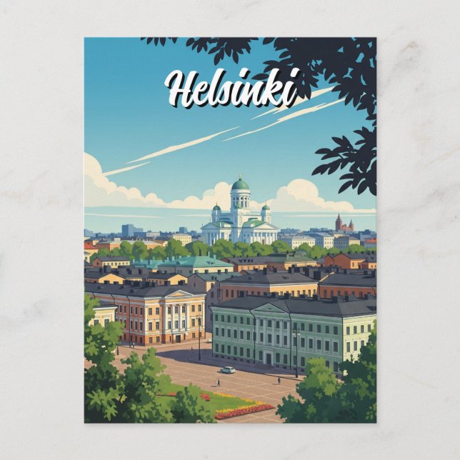 Vintage Helsinki Finland Travel Postcard (Front)