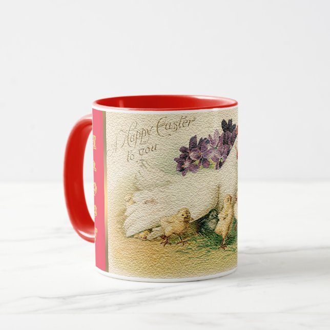 Vintage Hen And Chickens Easter Mug (Front Left)