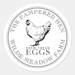 VINTAGE HEN FARM FRESH EGG LABEL
