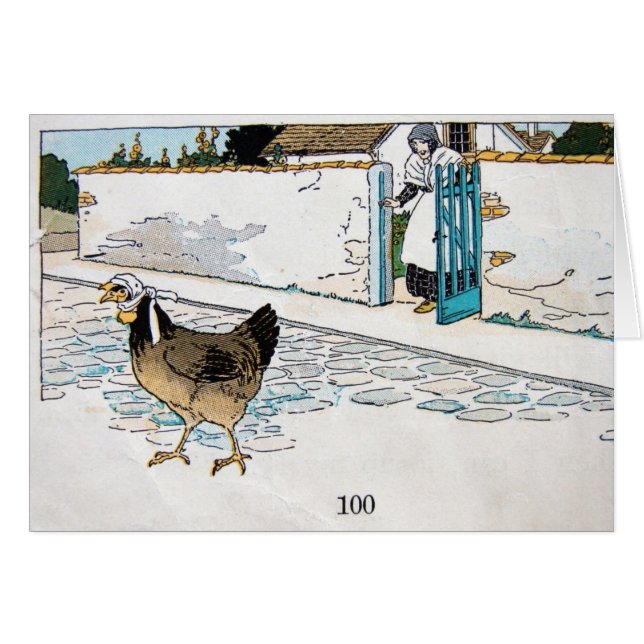 Vintage Hen in a Scarf (Front Horizontal)