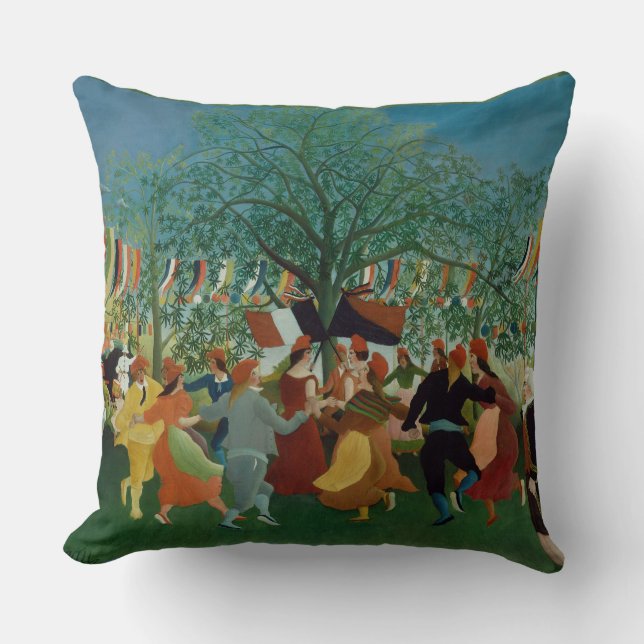 Vintage Henri Rousseau Centennial of Independence Cushion (Front)