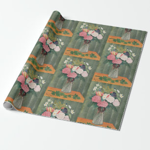 Vintage Henri Rousseau Pink Floral Still Life Wrapping Paper