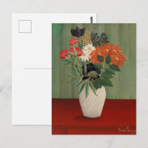 Vintage Henri Rousseau Sage Green Floral Art Print Postcard