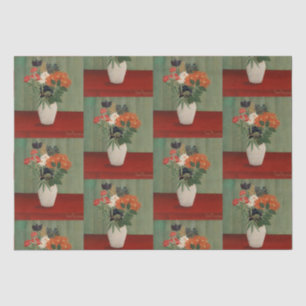 Vintage Henri Rousseau Sage Green Floral Art Print Tissue Paper