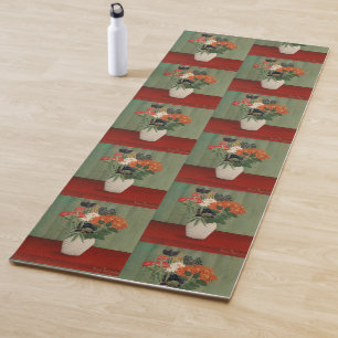 Vintage Henri Rousseau Sage Green Floral Art Print Yoga Mat