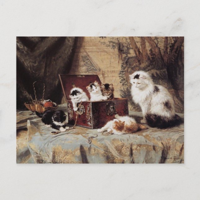 Vintage Henriette Ronner-Knip Fond of Jewellery Postcard (Front)
