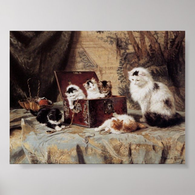 Vintage Henriette Ronner-Knip Fond of Jewellery Poster (Front)