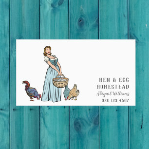 Vintage Hens Eggs QRCode Business Card
