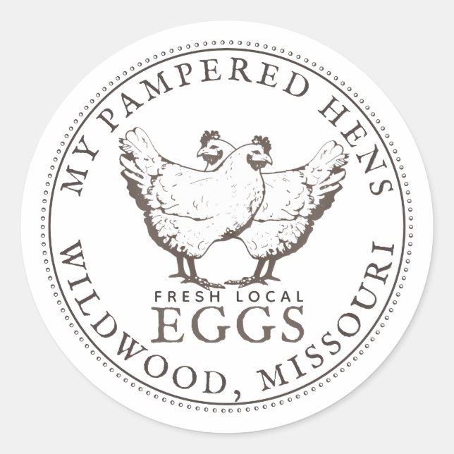 VINTAGE HENS FRESH LOCAL EGGS LABEL (Front)