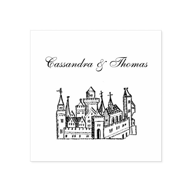 Vintage Heraldic Castle #2 Crest Rubber Stamp (Imprint)