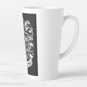 Vintage Heraldic Crest with Roses – Until the End Latte Mug