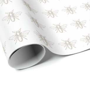 Vintage Heraldic Honey Bee Wrapping Paper