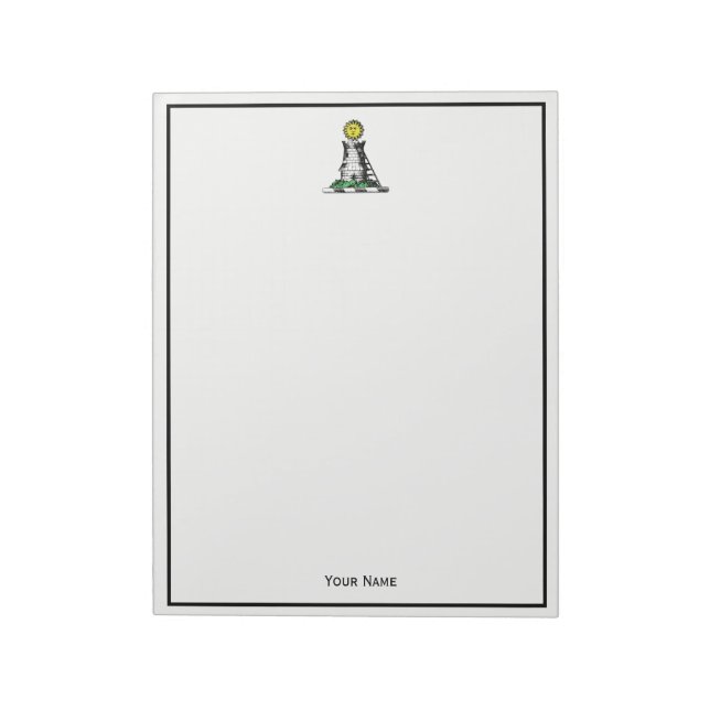 Vintage Heraldic Mediaeval Castle Emblem Crest Notepad (Rotated)