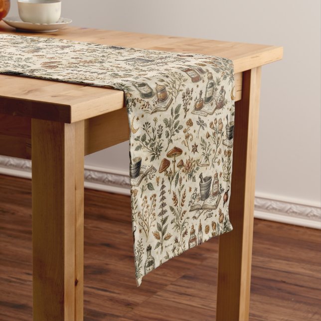 Vintage Herbal Apothecary Botanical  Short Table Runner (In Situ)