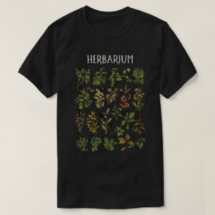 Vintage Herbarium Green Plants Chart T-Shirt