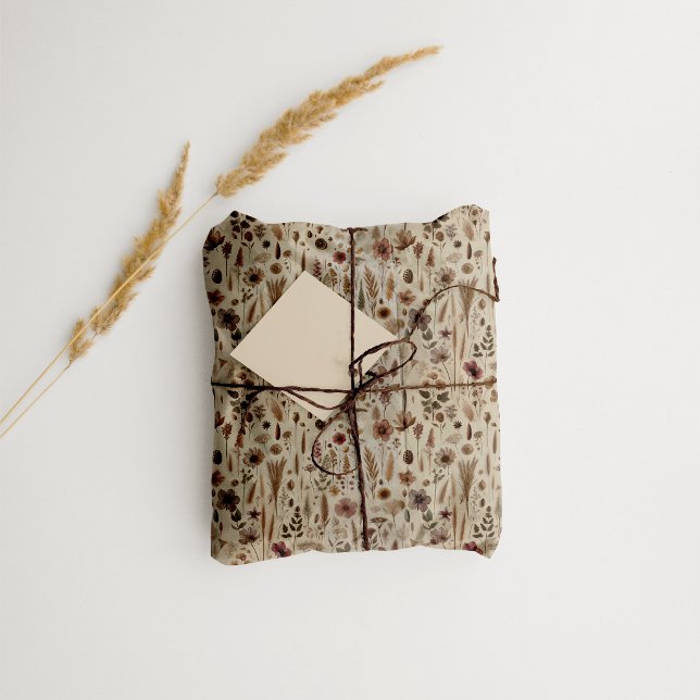 Vintage Herbarium Pressed Flower Botanical Tissue Paper (Tissue Paper)